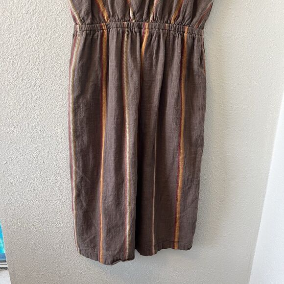 THML Women's Dress Size Small Brown Embroidered V-Neck Sleeveless Cotton Boho - Picture 11 of 16